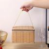 2-10PCS Outdoor Wicker Rattan Picnic Bag Waterproof Tableware Camping Picnic Baskets