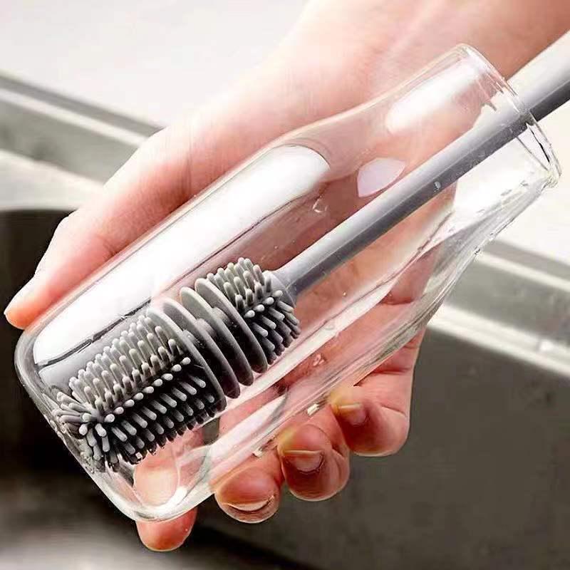 Long-Handled Silicone Cup & Bottle Cleaning Brush
