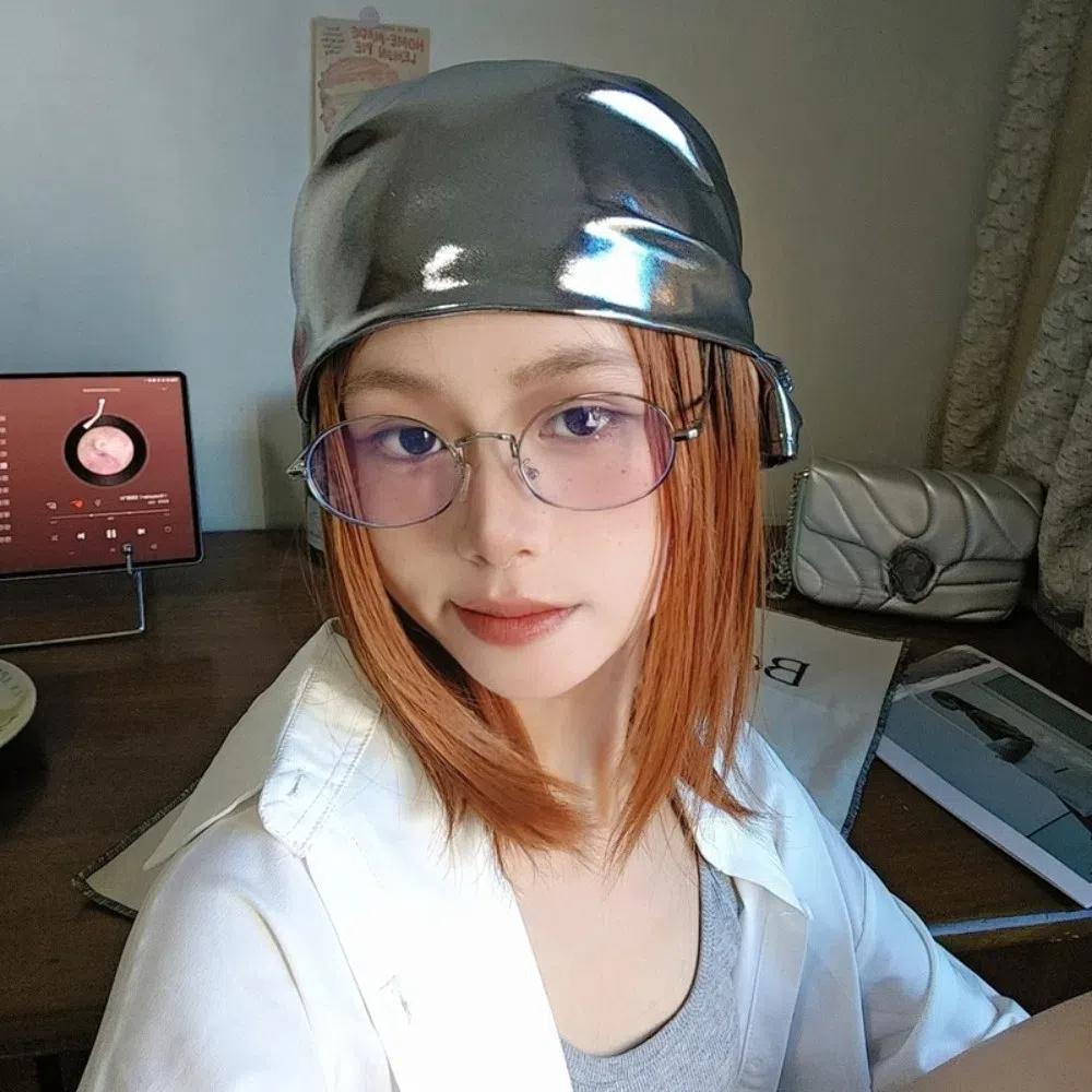 Soft Wrap Liquid Silver Hair Scarf Y2K Punk Bandana Fashion Laser Color Hair Band Girls