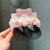 2PCS Fashion Headdress Ballet Hair Net Spring Clip Hair Bun Cover Sweet Girls Elastic Hair Net  Kids