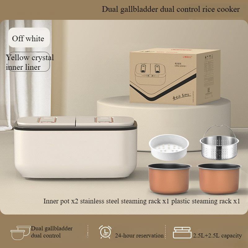 Panela de Arroz 220V Nova Inteligente Multifuncional Grande Capacidade Doméstica Dupla Camada Cozimento a Vapor Reserva
