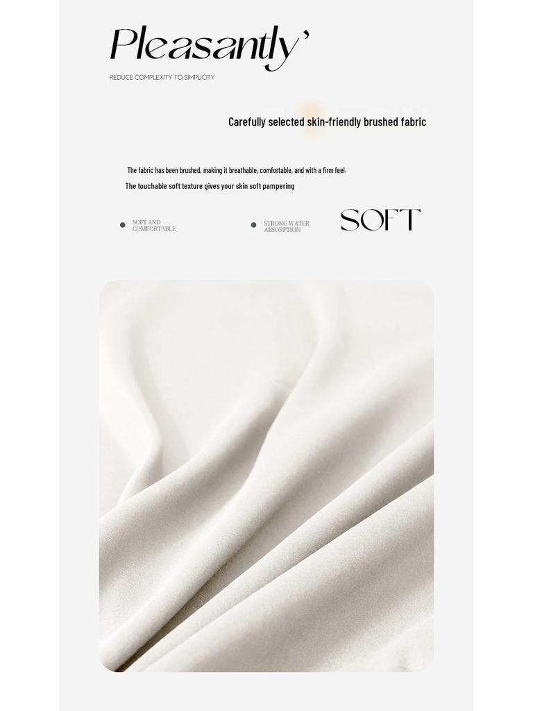 Brushed Double-Layer Solid Color Elastic Lace Ruffle Bed Skirt Full-Size Mattress Cover