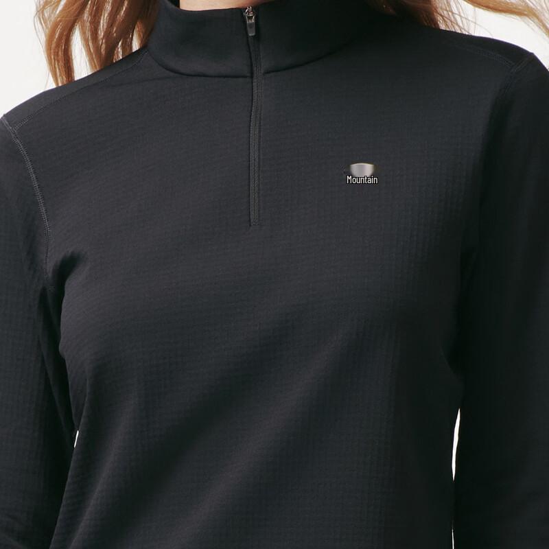Tanbor Women's Half-Zip Stand Collar Thermal Long-Sleeve Top