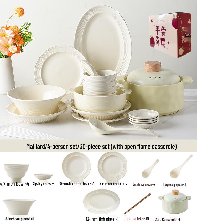 Ceramic Dinnerware Set: Bowls, Plates, and Chopsticks - 2025 Style Housewarming Gift