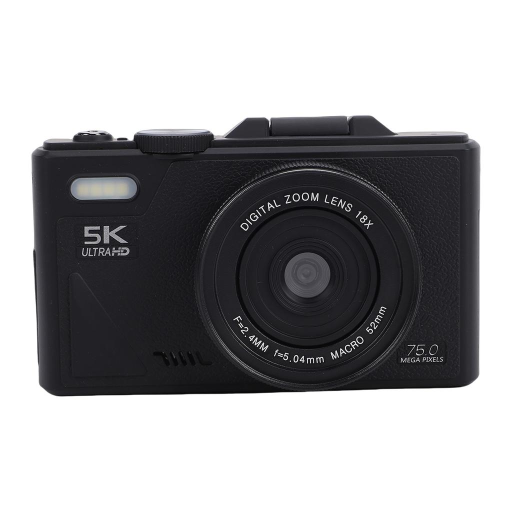 5K 75MP Mirrorless Camera 18X Zoom Auto Digital Camera Anti Shake with 3 Inch Screen Support 256GB Memory