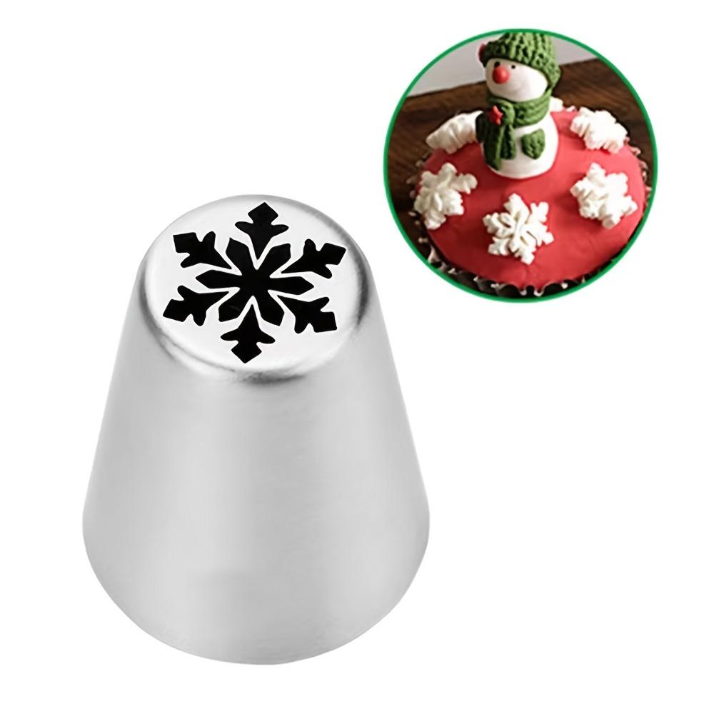 1 set of Russian decorating nozzles snowflake Christmas tree holly leaf squeezing nozzle cupcake dessert baking decoration decorating nozzle