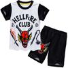 Kids Boys Girls Stranger Hellfire Cartoon Printed Short Sleeves T-Shirt Top Shorts Pajamas Sleeping Sleepwear Sets