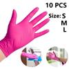 10 Stück Tiefrosa Nitrilhandschuhe - S/M/L erhältlich - Geeignet für die Haushaltsreinigung/Tierpflege/Friseursalon/Haushaltsreinigung