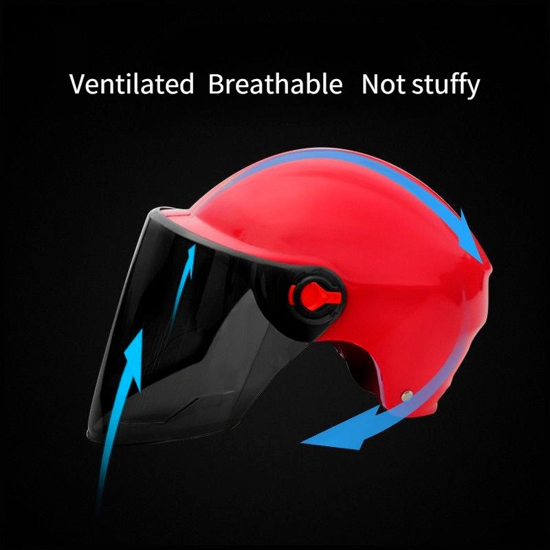 Motorcycle Helmet Four Seasons Sun Protection ABS Motorbike Helmet Safety Battery Car Helmet Motor Casque for Women/Men