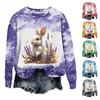 Damenmode Bedrucktes Langarm Locker Rundhals Sweatshirt Oberteil Herbst