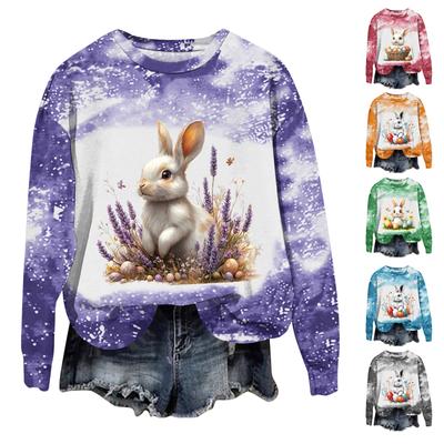 Women's Fashion Printed Long Sleeve Loose Round Neck Sweatshirt Top Fall