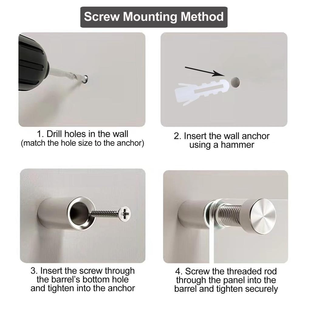 Standoff Screws 1/2 x 3/4 Inch 20 Pack Sign Standoffs 0.5 Inch Stainless Steel Stand Off Wall Mounts Advertising Screws Mounting Hardware for Acrylic