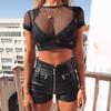 Anime Hyuga Hinata Cosplay Costumes Akatsuki Uchiha Itachi Underwear Ninja Tops Mesh Short T-shirt Tsunade Fishing Mesh