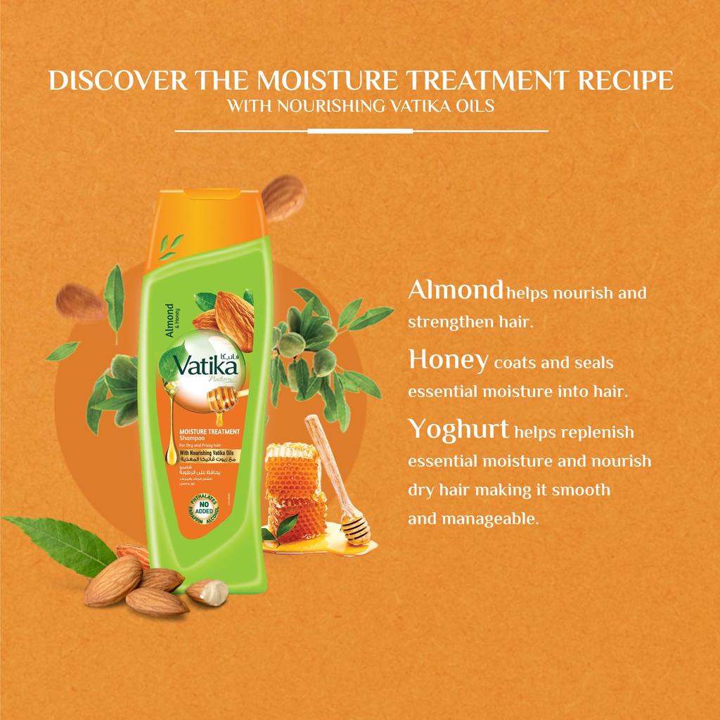 For dry and frizzy hair Moisture Treatment Shampoo 200ml | Natural & Herbal | Enriched with Almond and Honey |