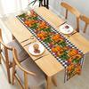 Fall Pumpkins Maple Leaves Linen Table Runner Thanksgiving Decorations Autumn Sunflowers Print Kitchen Table Runners Party Decor