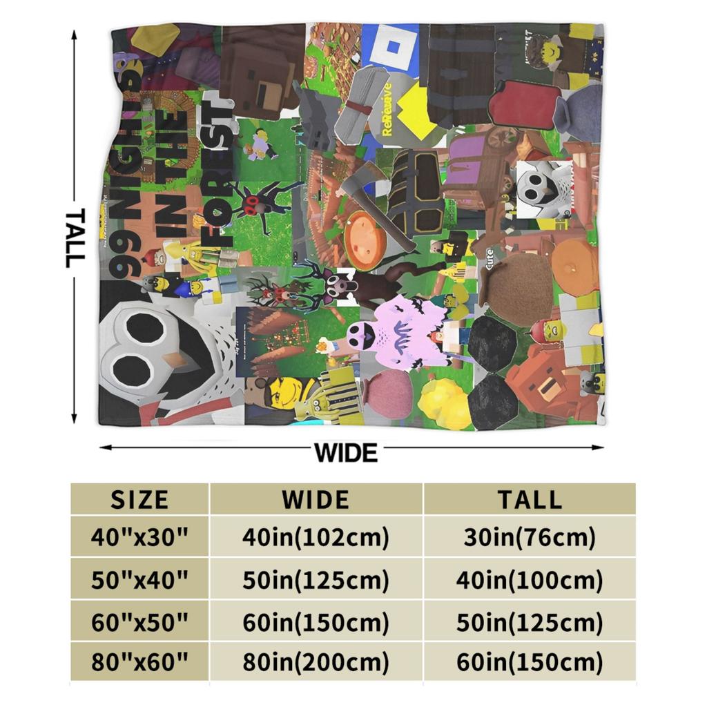 99 Nights in the Forests Blanket Super Soft Cozy Video Games Throw Blankets for Bed 50x60 Inch Multi-size Rug Piece