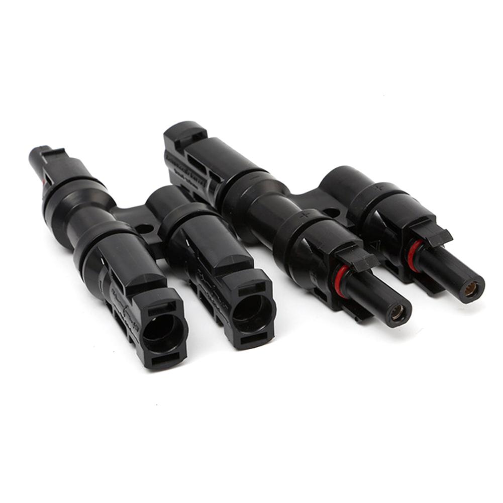 1 Pair*Branch Connector For  Solar Panel T Branch Connector Cable Splitter Coupler Combiner Solar Energy Adapter