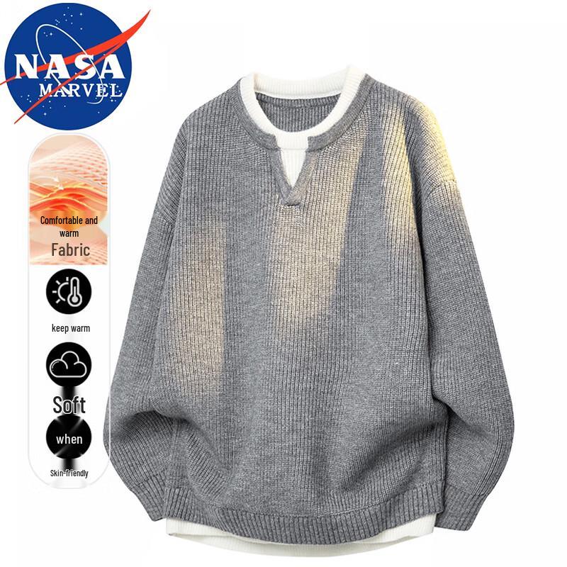 NASA MARVEL Men's Layered Look Pullover Sweater
