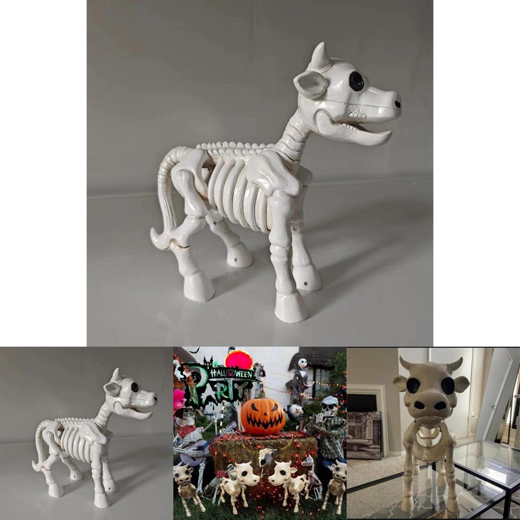 Nowa Dekoracja Halloween 2023 Straszny Szkielet Krowy Żywica Dekoracja Podwórka Imprezy Domu