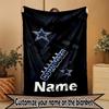 Custom Name Personalized Dallas Cowboys Print Blanket, Home Decor, Bedroom, Sofa, Camping, Couch, Gifts for Birthday ChristmasEnthusiasts