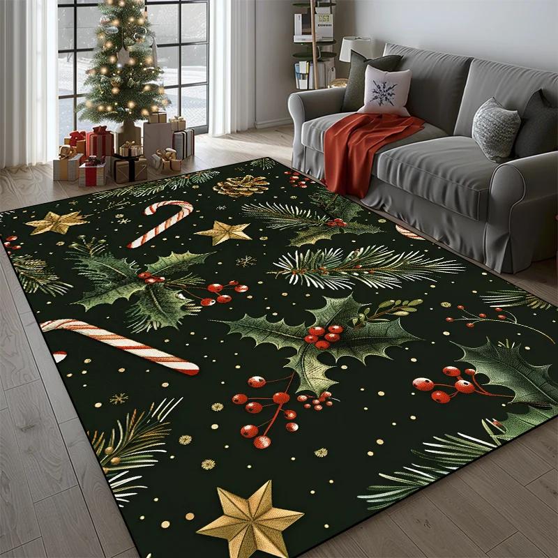 Christmas Cute Pattern Carpet for Living Room Home Decor Sofa Table Large Area Rugs Hallway Balcony Fluffy Mat Non-slip Doormat