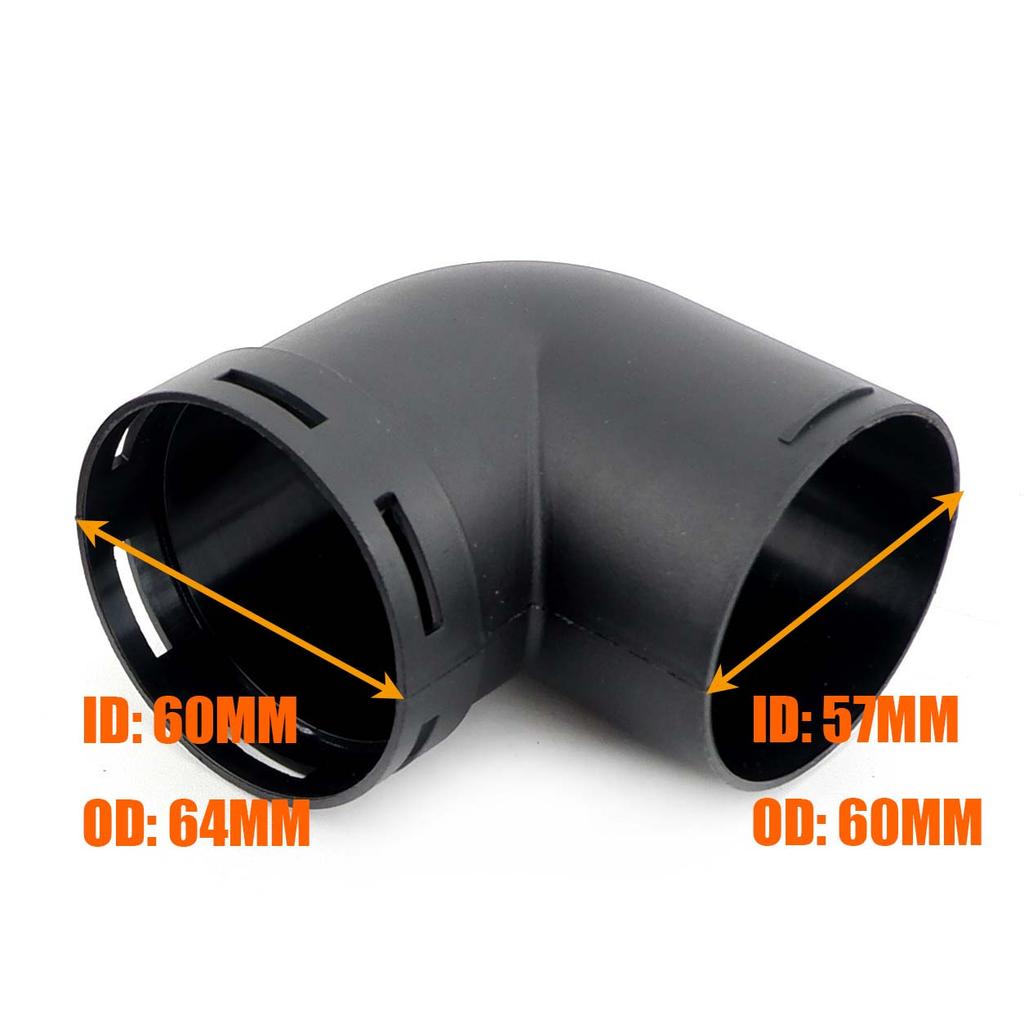 Výstup větracího otvoru Naftové parkovací topení Potrubí 60MM / 75MM L Kus Koleno Kus Potrubní spojka Pro Auto Nákladní auto VAN Obytný vůz