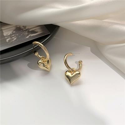 Love Heart Women Piercing Gold Silver Color Ear Hoop Drop Earring Heart Earrings Stud Earrings