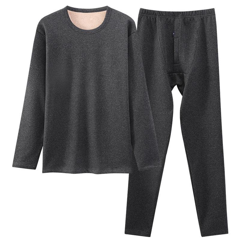 Lambswool-Enhanced Thermal Men's Base Layer Set – Thick, Plush, Cold-Proof Underwear for Autumn and Winter