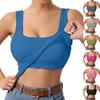 Damen Quadratischer Ausschnitt Eng Anliegendes Trägertop Mit Integrierten BH-Pads Geripptes Ärmelloses Camisole Aus Einem Stück Dehnbar Zum Layering Oder Als Oberbekleidung