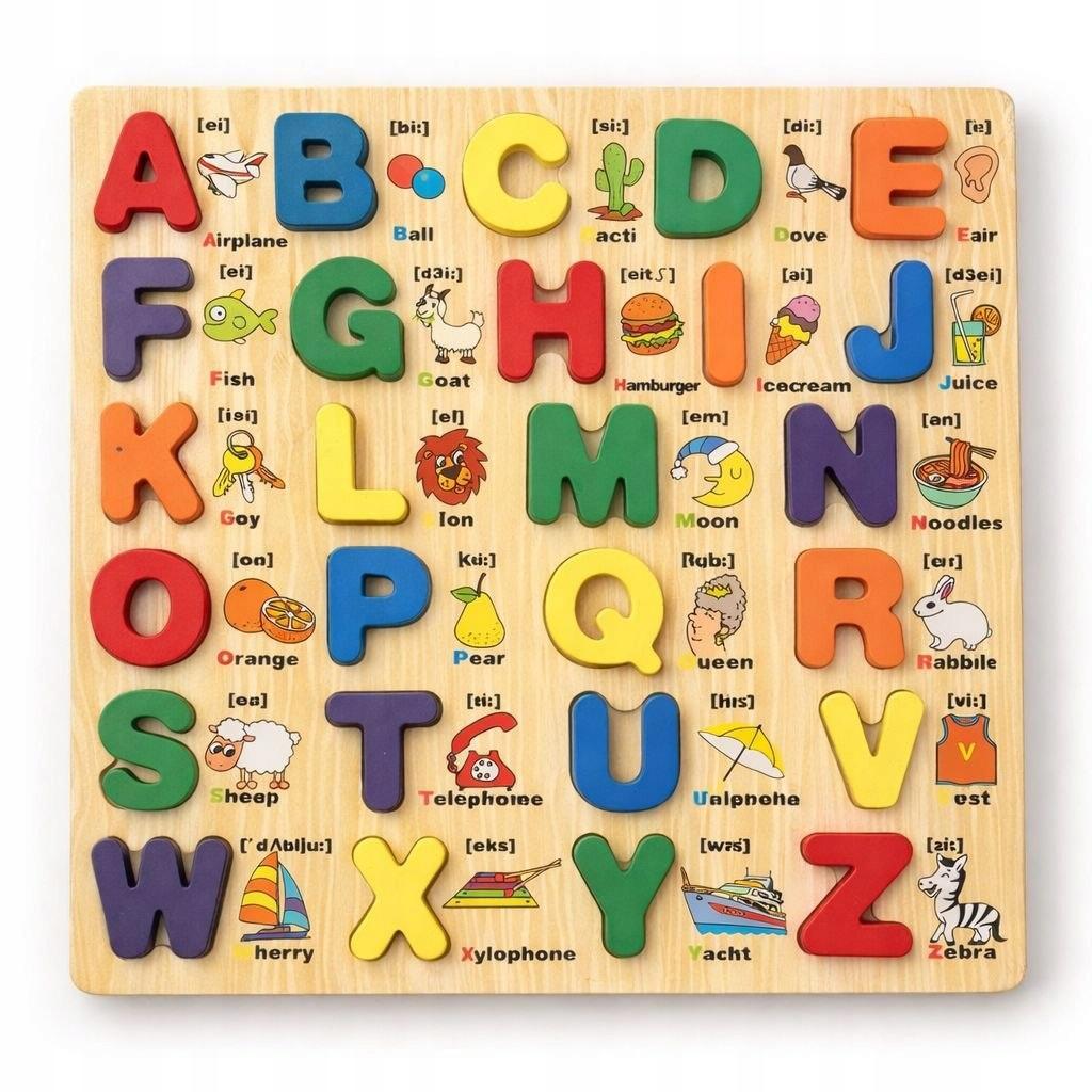 Wooden Puzzle English Alphabet Letters Educational Puzzle