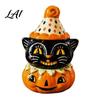 Vassoio a Gradini Decorazione Autunnale Gatto Nero Halloween Statuina Zucca Carina Spaventosa su Resistente Tavolo da Festa Decorazione Statua in Resina per Scaffale di Casa Camino