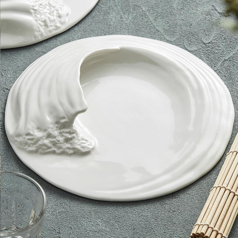 Creativity Hailang Stereoscopic Ceramic Tableware Special-shaped Western Food Flat Plate High-grade Cold Dishes Set In The El