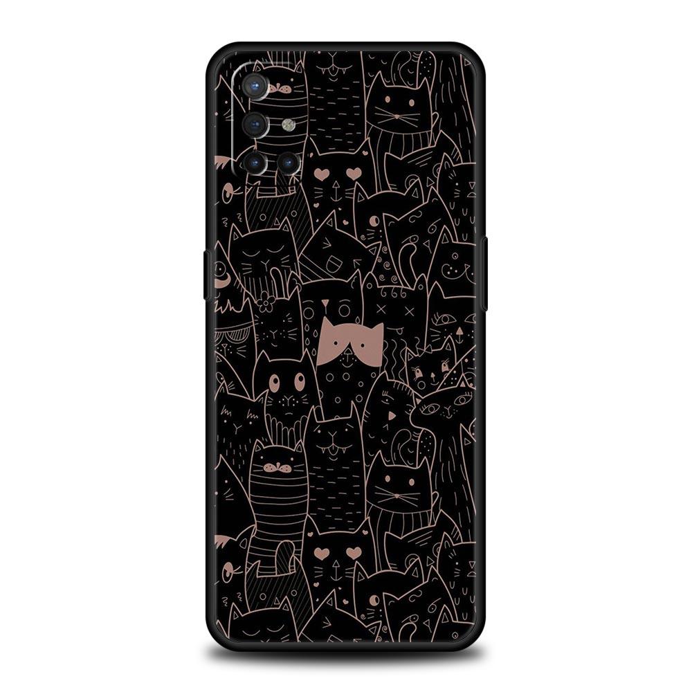 Coque souple à motif chat pour OnePlus 12, 11, 10, 9 Pro, 9T, 12R, 10R, 9R, 9RT, 10T, 8T, 8, 7, 6T, 7T Nord, 2T CE, 2 5G, N200, N10, N100
