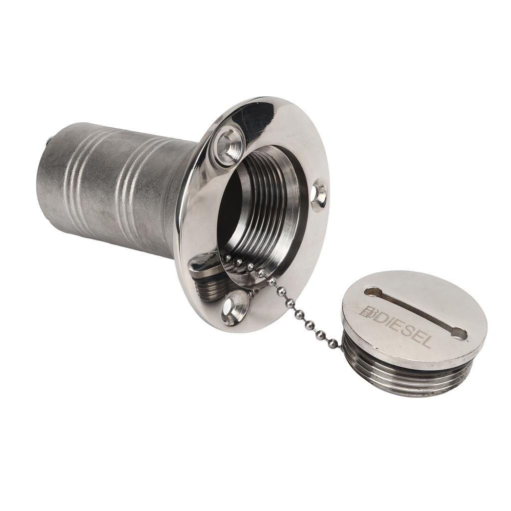 Deck Filler 316 Stainless Steel Right Angle 1.5 Inch Boat Filler Hardware with Key for Yacht Ship DIESEL