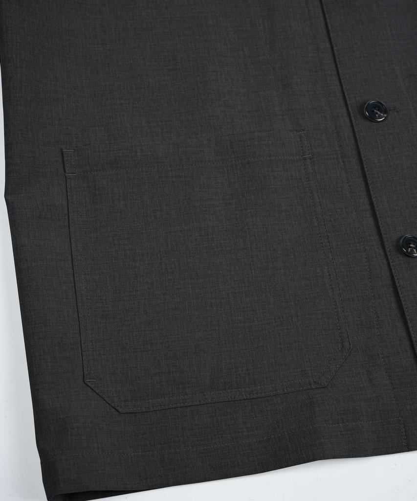 BIRBANTE Comfort Open Collar Half Shirt - Charcoal