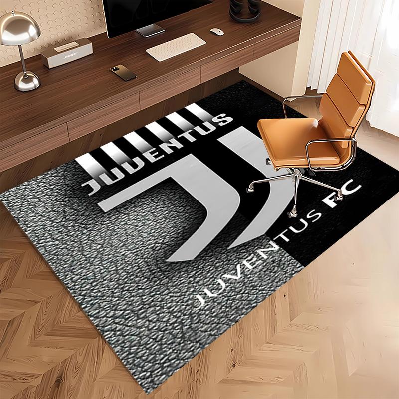 1pc Juventus FC logo Print Area Rug - Soft, Washable Non-Slip Indoor Mat, Living Room, Home Office Decorative Rug,Office Decorative