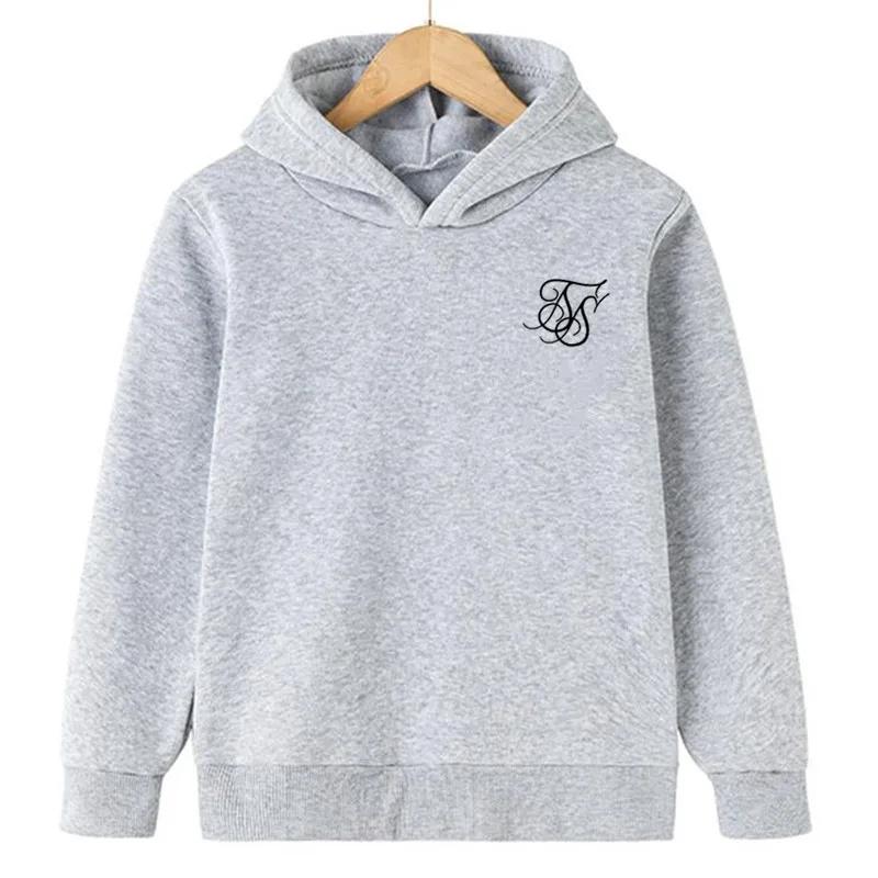 Children's hooded sweatshirts, fleece pullovers for spring and autumn, fashionable hooded tops for boys and girls, sportswear