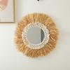 Woven Cotton Rope Mirror Wall Boho Raffia Makeup Mirror Dressing Hanging Mirrors Living Room Bathroom Decoration 55KF