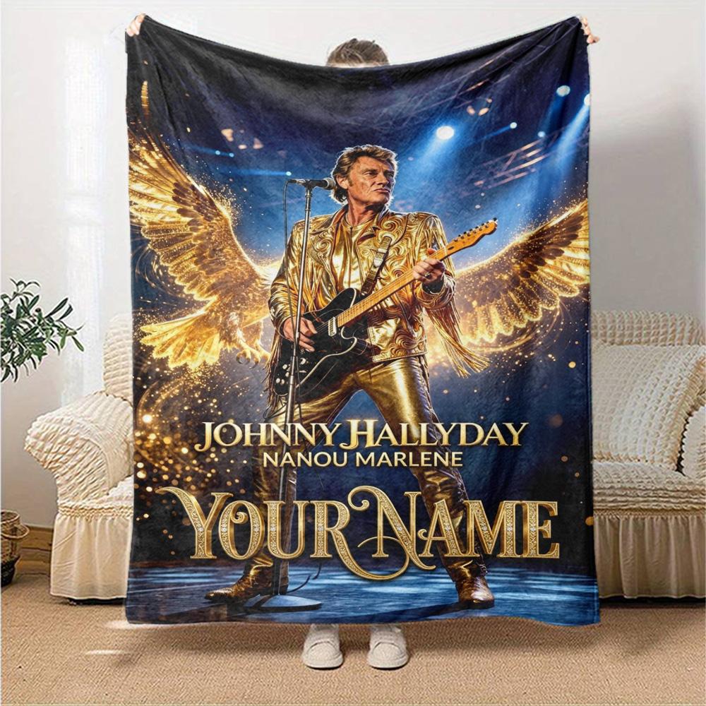 Name Custom Johnny Print Flannel Blanket High Quality Warm Comfortable Cover for All Seasons Perfect for Gifts Home Decor