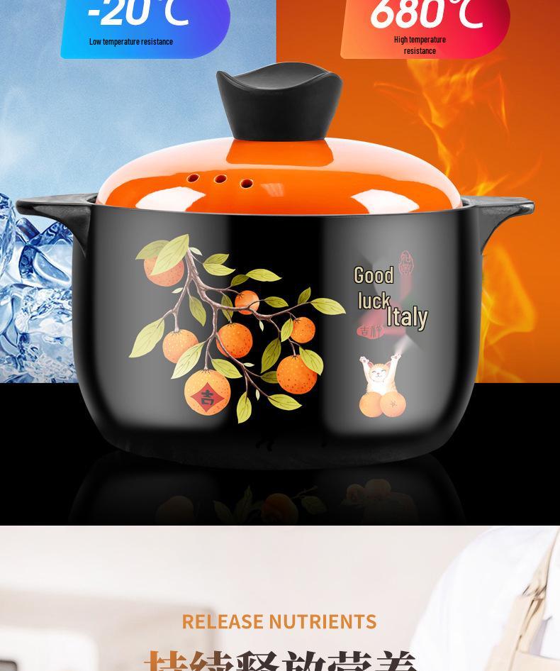 Ceramic Casserole Gift Set: High-Temperature Resistant Soup and Stew Pot for Dry Burning Gas Stoves.