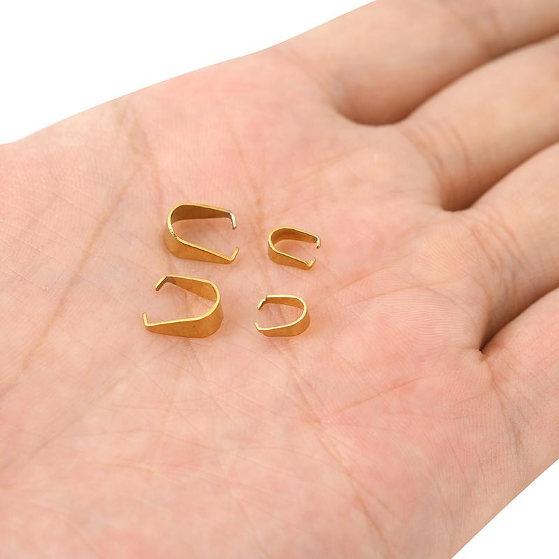 20pcs Stainless Steel Pearl Pendants Connectors Clasps 9.5mm PVD Never Fade Fasteners Pinch Clip For Diy Necklace Jewelry Making