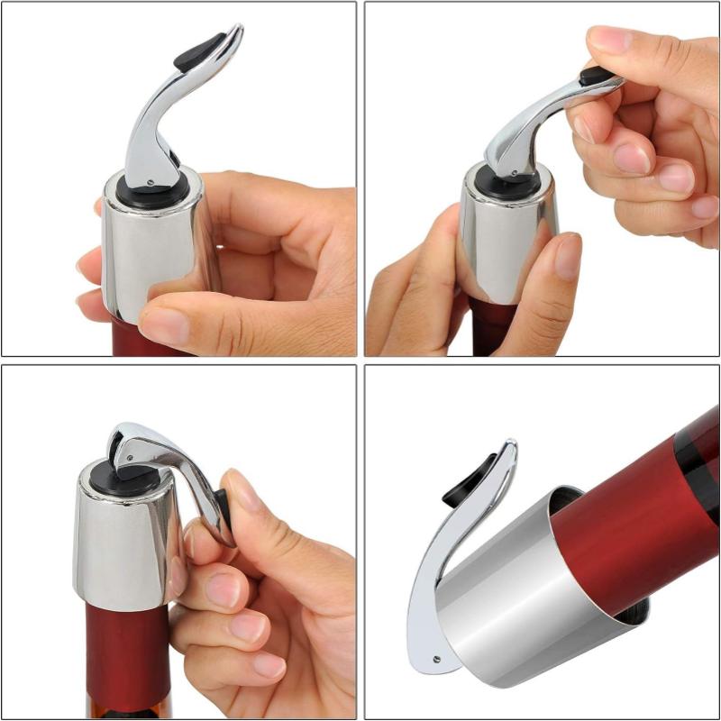 2ks, zátka na víno, zátka na fľaše z nehrdzavejúcej ocele so silikónovým tesnením, opakovane použiteľný šetrič nápojov, čerstvosť, zdokonalený tmel na fľaše