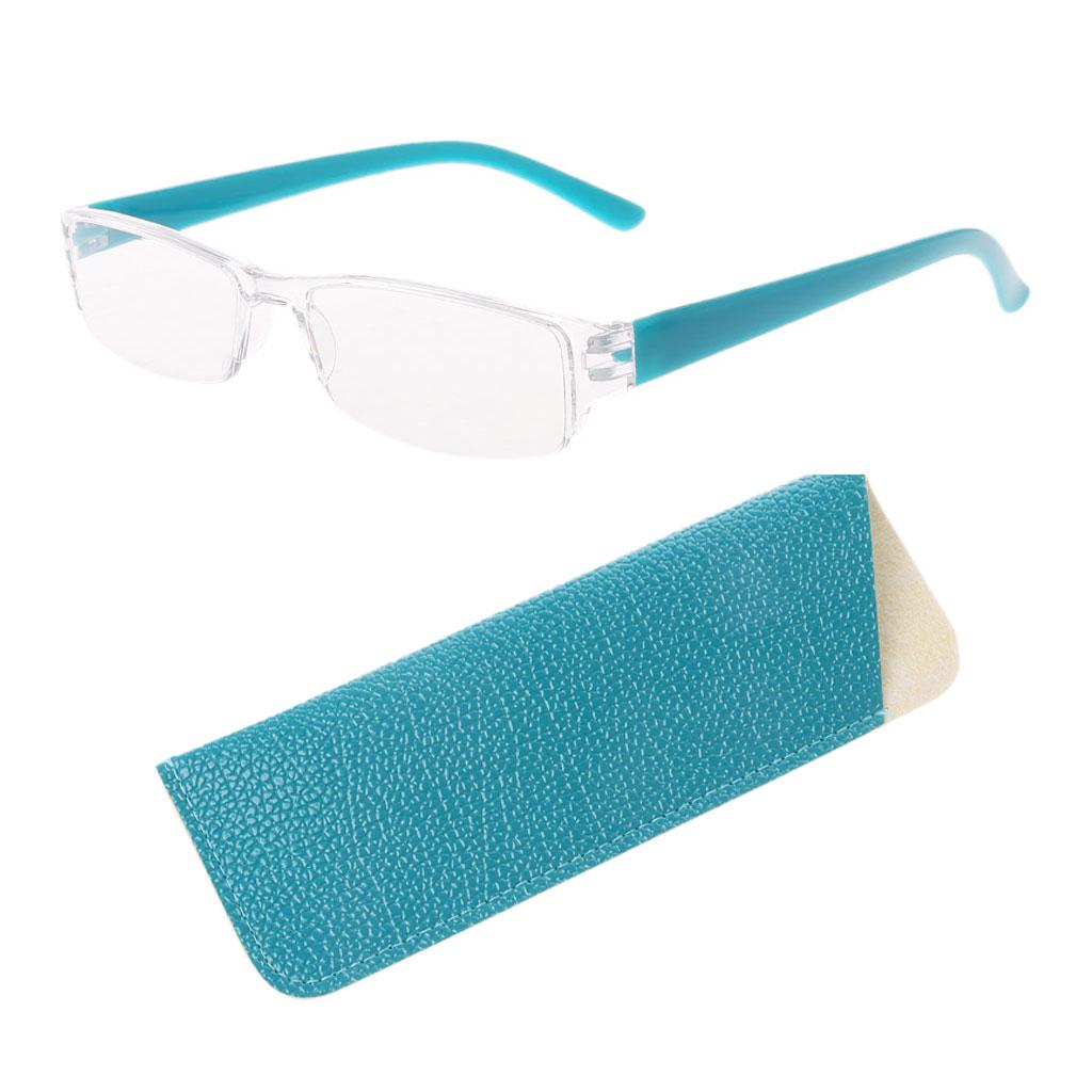 

Легкие прозрачные тонкие очки для чтения унисекс без оправы, 1,00–4,00 диоптрий, очки в кожаном футляре 250 синий