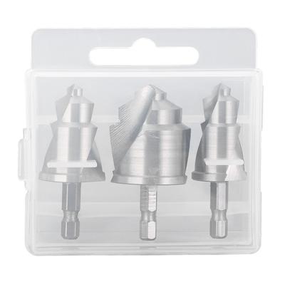 3 Stück Anbohr-Stufenbohrer mit 1/4-Zoll Sechskantschaft Stufenreibahle für PVC PPR Wasserrohrreparatur