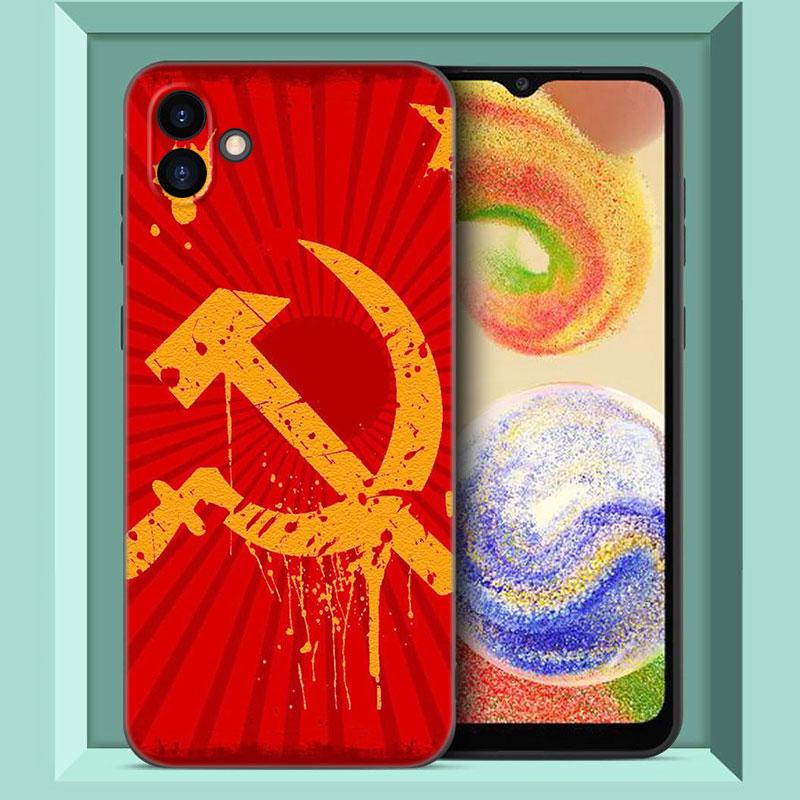 

Чехол для телефона с символом флага СССР для Samsung Galaxy A01 A03 Core A04 E A02 A05 A10 A20 A21 A30 A50 S A6 A8 + A7 2018 черный чехол Samsung A6 2018