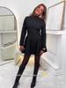 2025 Autumn High Neck Long Sleeve Black Short Dress for Women