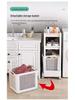 Movable Bathroom Storage Rack with Baskets and Handrails