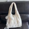 Korean Small Fresh Lace Flower Canvas Bag Women's New Large-capacity Shoulder Support Bag Commuter Armpit Bag