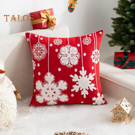 Christmas Throw Pillowcase Colorful Cartoon Theme Print Square Shape Bedroom Living Room Sofa Decoration Pillowcase Pillow Cover