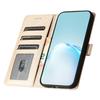 For iPhone 16 Case Silk Texture Leather Phone Cover Wallet with Credit Card Holder